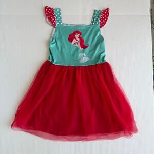 Boutique Disney Little Mermaid Flutter Sleeve Sundress Tulle Skirt Girls Size 10